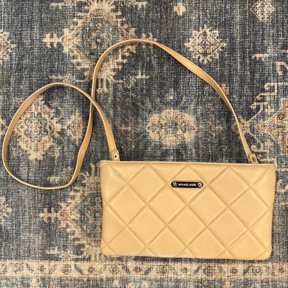 Michael Kors Tan Quilted Crossbody Bag